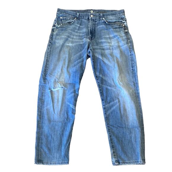 7 For All Mankind Men's Relaxed Distressed Jeans Size 36x29 - Picture 2 of 6